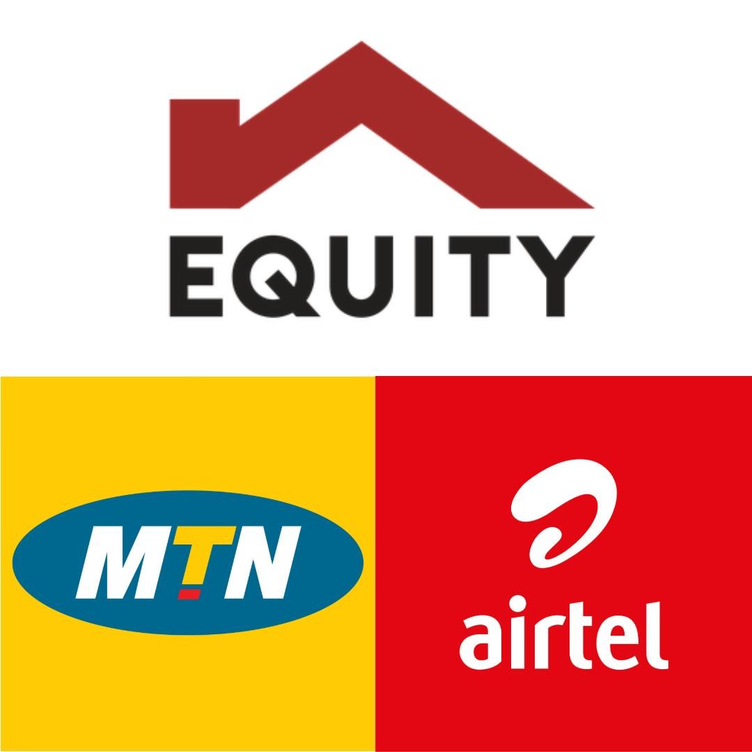 Equity bank, MTN, and Airtel logo.